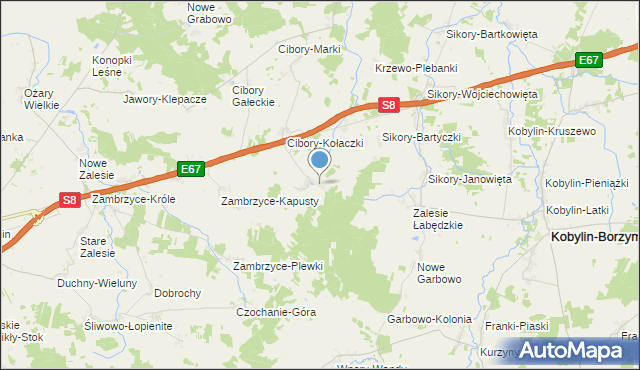 mapa Nowe Krzewo, Nowe Krzewo gmina Zawady na mapie Targeo